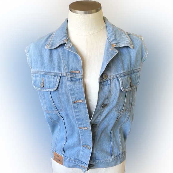 PS Gitano Western Style Denim Button Vest Size M - Picture 2 of 7